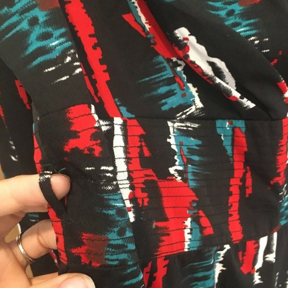 W118 Walter Baker Maxi Dress SMALL Black Red Teal - Picture 4 of 9